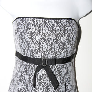 white lace dress with black size 10